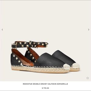VALENTINO
Calfskin Rockstud Ankle Wrap Espadrille